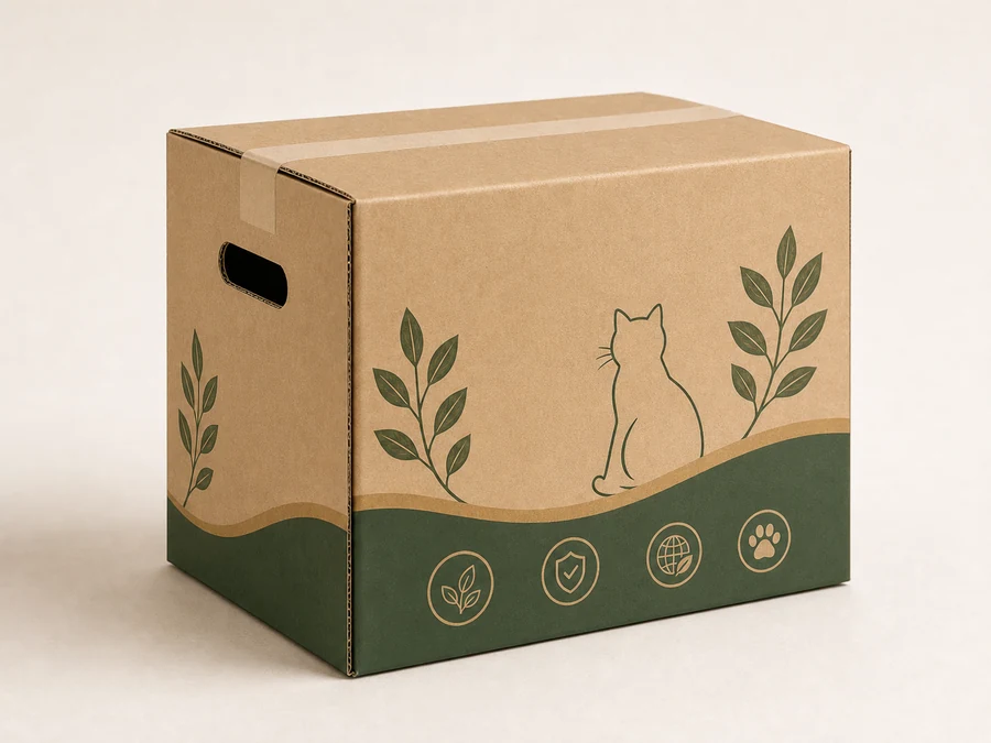 Carton private label cat litter packaging option