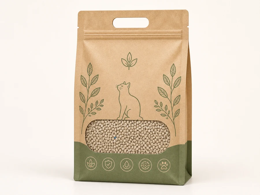 Kraft Bag private label cat litter packaging option